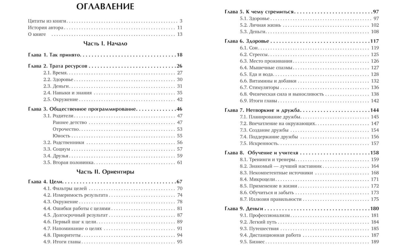 Книга «Дневник Реалиста» четвертое издание (2020 год). Оглавление 1